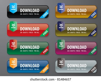 elements for creating websites for shaped buttons in vector