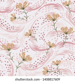 elements curls design on flower background