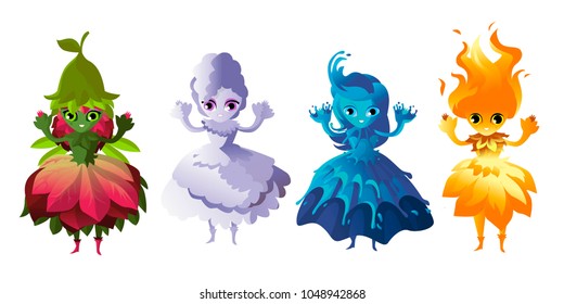 Elements Cute Characters Stock Vector (Royalty Free) 1048942868