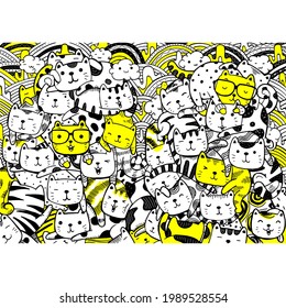 
elements cute coloring for kids with cats