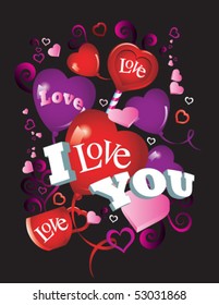 Elements cute love and friendship