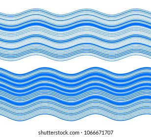 Elements design. Abstract blue wavy stripes overlaying on white background for page brochure, poster. Creative art lines picture. Vector illustration eps 10 Freshness natural theme, Fresh Water