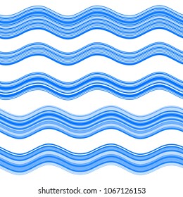 Elements design. Abstract blue wavy stripes overlaying on white background for page brochure, poster. Creative art lines picture. Vector illustration eps 10 Freshness natural theme, Fresh Water