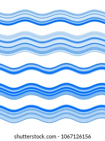 Elements design. Abstract blue wavy stripes overlaying on white background for page brochure, poster. Creative art lines picture. Vector illustration eps 10 Freshness natural theme, Fresh Water