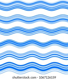 Elements design. Abstract blue wavy stripes overlaying on white background for page brochure, poster. Creative art lines picture. Vector illustration eps 10 Freshness natural theme, Fresh Water