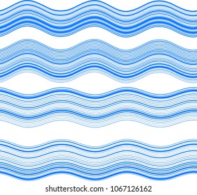 Elements design. Abstract blue wavy stripes overlaying on white background for page brochure, poster. Creative art lines picture. Vector illustration eps 10 Freshness natural theme, Fresh Water