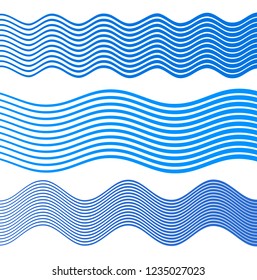 Elements design. Abstract blue wavy stripes overlaying on white background for page brochure, poster. Creative art lines picture. Vector illustration eps 10 Freshness natural theme, Fresh Water