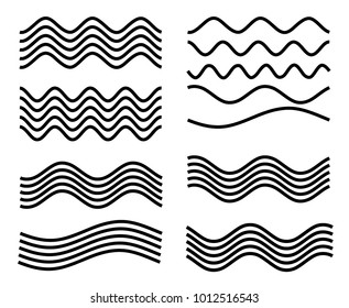 Elements design Abstract Broken stripes on white background isolated. Curved wave streak for decor figuration brochure, booklet, poster. Creative art for water theme. Vector illustration eps 10