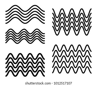 Elements design Abstract Broken stripes on white background isolated. Curved wave streak for decor figuration brochure, booklet, poster. Creative art for water theme. Vector illustration eps 10