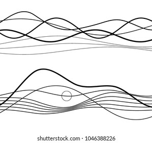 Elements design Abstract Broken stripes on white background isolated. Curved wave streak for decor figuration brochure, booklet, poster. Creative art for wavy theme. Vector illustration eps 10