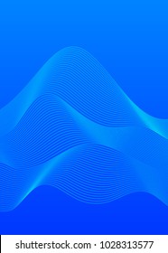 Elements design. Abstract wavy stripes overlaying blue glowing background for page brochure, poster. Creative art lines picture. Vector illustration eps 10 Freshness natural theme, Fresh Water