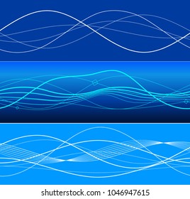 Elements design. Abstract wavy stripes overlaying blue glowing background for page brochure, poster. Creative art lines picture. Vector illustration eps 10 Freshness natural theme, Fresh Water