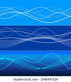 Elements design. Abstract wavy stripes overlaying blue glowing background for page brochure, poster. Creative art lines picture. Vector illustration eps 10 Freshness natural theme, Fresh Water