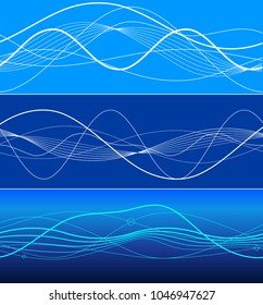 Elements design. Abstract wavy stripes overlaying blue glowing background for page brochure, poster. Creative art lines picture. Vector illustration eps 10 Freshness natural theme, Fresh Water