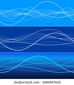 Elements design. Abstract wavy stripes overlaying blue glowing background for page brochure, poster. Creative art lines picture. Vector illustration eps 10 Freshness natural theme, Fresh Water