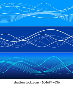 Elements design. Abstract wavy stripes overlaying blue glowing background for page brochure, poster. Creative art lines picture. Vector illustration eps 10 Freshness natural theme, Fresh Water