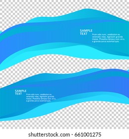 Elements design. Abstract wavy stripes for overlaying background of page under meshedge of title brochure, booklet, poster. Creative art for Freshness Water natural theme. Vector illustration eps10