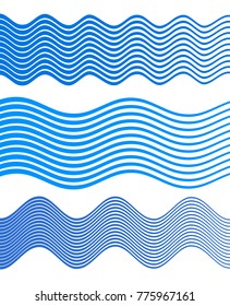 Elements design. Abstract wavy stripes for overlaying background of page under meshedge brochure, poster. Creative art for lines of different thicknesses from thin to thick. Vector illustration eps10