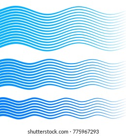 Elements design. Abstract wavy stripes for overlaying background of page under meshedge brochure, poster. Creative art for lines of different thicknesses from thin to thick. Vector illustration eps10