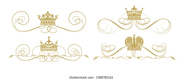 Elements for design: calligraphic lines, dividers, swirl, decorative symbols, lines of borders. vector graphics