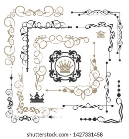Elements design of corners and borders, vector illustration