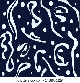 Elements design curls on navy background