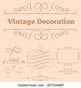 Elements for design executed in vintage style.