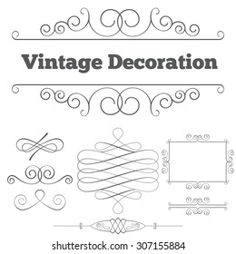 Elements for design executed in vintage style.