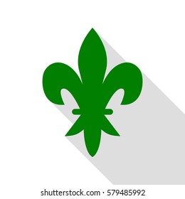 Elements for design. Green icon with flat style shadow path.