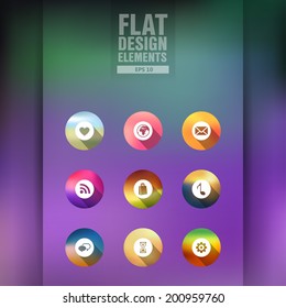 Elements design of the menu for a website. Homepage. Gui Vector icons web and mobile interface template  