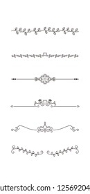 elements for design of monograms, invitations, frames, menus, labels and websites. Graphic elements for design of catalogs and brochures of cafes, boutiques.