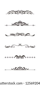 elements for design of monograms, invitations, frames, menus, labels and websites. Graphic elements for design of catalogs and brochures of cafes, boutiques.