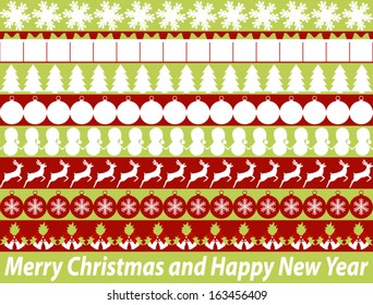 Elements of design for the New Year. Christmas borders