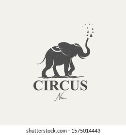 Elements for design on the circus theme, circus elephant logo design, vintage circus logo