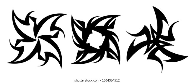 Аbstract elements design for tattoo. Vector illustration