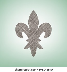 Elements for design. Vector. Brown flax icon on green background with light spot at the center.