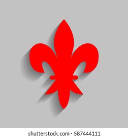 Elements for design. Vector. Red icon with soft shadow on gray background.