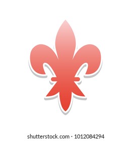 Elements for design. Vector. Reddish icon with white and gray shadow on white background. Isolated.