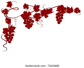 Elements for design with vine leaves and grapes
