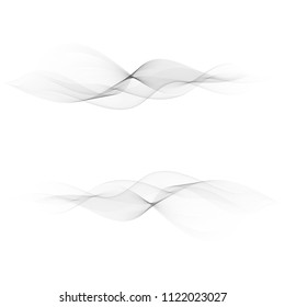 Elements of design. A wave of many gray lines. Abstract wavy stripes on a white background isolated. Creative art.