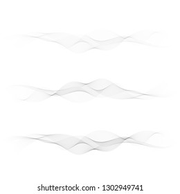 Elements of design. A wave of many gray lines. Abstract wavy stripes on a white background isolated. Creative art. 