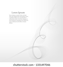 Elements of design. A wave of many gray lines. Abstract wavy stripes on a white background isolated. Creative art. 