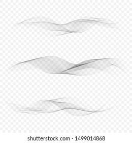 Elements of design. A wave of many gray lines. Abstract wavy stripes on a white background isolated. Creative art.