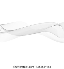Elements of design. A wave of many gray lines. Abstract wavy stripes on a white background isolated. Creative art.