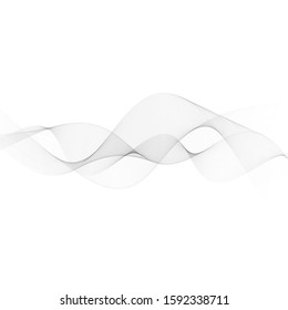 Elements of design. A wave of many gray lines. Abstract wavy stripes on a white background isolated. Creative art.