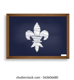 Elements for design. White chalk icon on blue school board with shadow as background. Isolated.