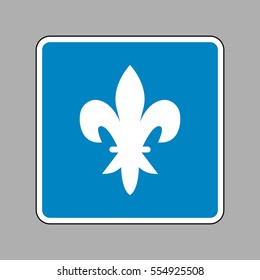 Elements for design. White icon on blue sign as background.