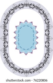 elements for designing, creating borders. Oval Shape