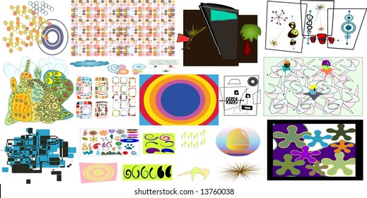 Elements for designing retro art