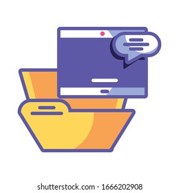 elements of the digital world on white background vector illustration design